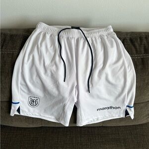 Marathon Authentic Ecuador National Soccer Team White Shorts Men’s Sz: XL
